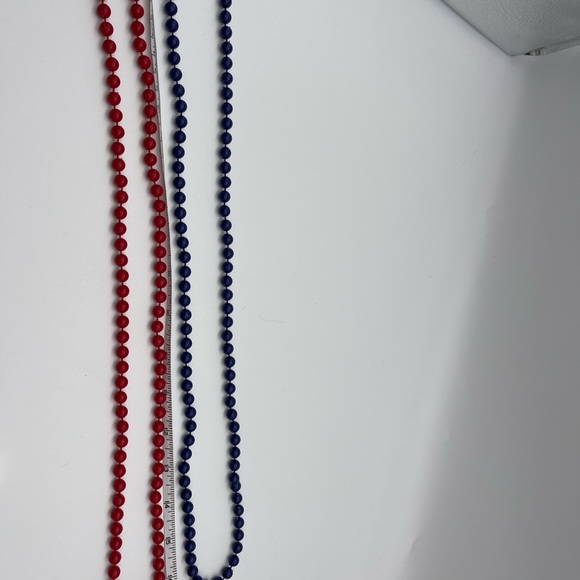 Lot of 4, red, white & blue beaded necklaces - Picture 2 of 5